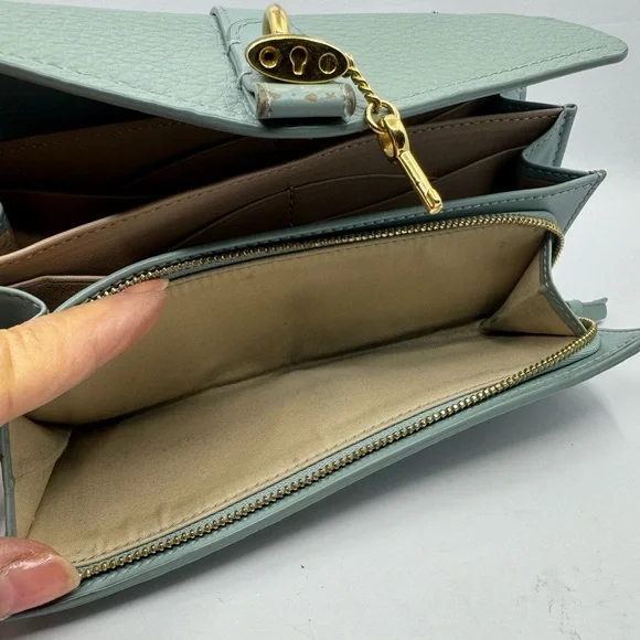 Chloe Paddington Mini Lock Long Light Blue Leather Wallet 20589 Box & Dustbag - Picture 8 of 8
